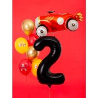 Folieballon Cijfer 2 Zwart (86cm) - thumbnail