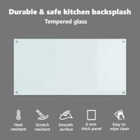 VidaXL Keuken spatscherm wit 120 x 60 cm gehard glas - thumbnail