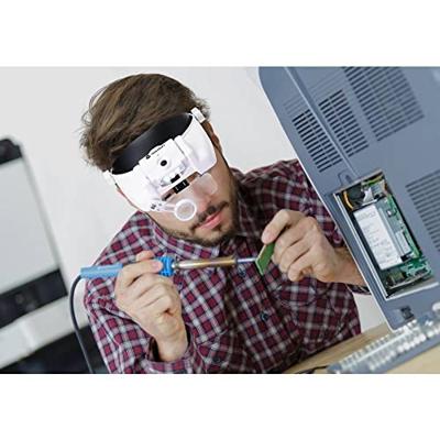 TOOLCRAFT TO-7440588 LED-hoofdlamp Met LED-verlichting Vergrotingsfactor: 3.5 x, 2.5 x, 2.0 x, 1.5 x, 1.0 x Lensgrootte: (l x b) 100 mm x 40 mm Wit