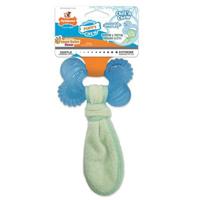 Nylabone puppy freezer bone with wash cloth pindakaassmaak - thumbnail