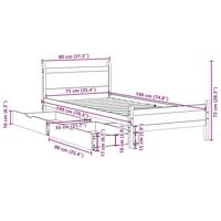 Bedframe zonder matras massief grenenhout wasbruin 75x190 cm - thumbnail