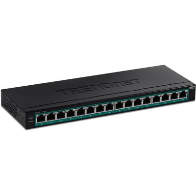 TRENDnet TPE-TG160H 16-Poorts PoE+ Switch Gigabit 123W , zwart