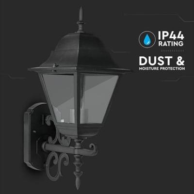 Klassieke LED Wandlamp XL - E27 Fitting - IP44 Waterdicht - Uplight - Traditionele Wandlamp - Zwart