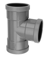 Wavin PVC T-stuk 88° Grijs 110 mm - Eenvoudige Manchetverbinding voor Binnen- & Buitengebruik - thumbnail