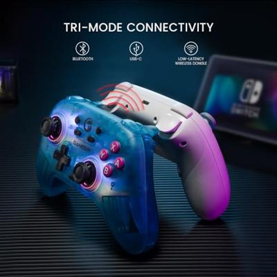 GameSir Nova HD Rumble NS Controller (Blauwgroen, PC, Steam, Android, iOS, Switch, Bluetooth / 2.4 GHz / USB)