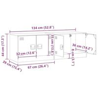 Tv-meubelen 2 st 67x39x44 cm staal olijfgroen - thumbnail