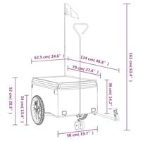 Fietstrailer 45 kg ijzer zwart en blauw - thumbnail