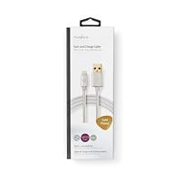 Data- en Oplaadkabel | Apple Lightning 8-pins male - USB A male | 2,0 m | Aluminium - thumbnail