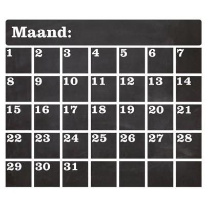 Krijtbordsticker Kalender - Muursticker