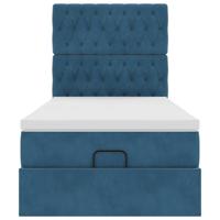 Ottoman bed met matrassen en LED's 100x200cm fluweel - thumbnail