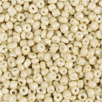 Creativ Company Rocailles, d 3 mm, afm 8/0, gatgrootte 0,6-1,0 mm, off white, 25 gr/ 1 doos