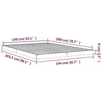 Bedframe massief grenenhout wit 140x200 cm - thumbnail