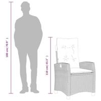 5-delige Tuinset met kussens poly rattan zwart - thumbnail