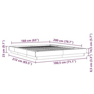 Bedframe bewerkt hout betongrijs 160x200 cm