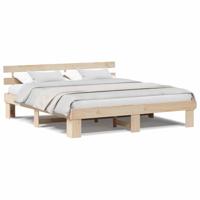 Bedframe met hoofdeinde Bruin 180 x 200 cm Massief grenenhout - thumbnail