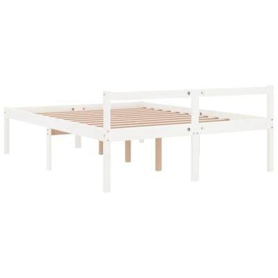 Bedframe massief grenenhout wit 135x190 cm 4FT6 double - thumbnail