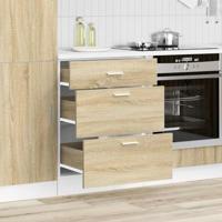 Keuken onderkast Lyon bewerkt hout sonoma eikenkleurig - thumbnail