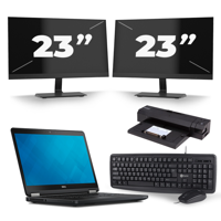 Dell Latitude E5250 - Intel Core i5-5e Generatie - 12 inch - 8GB RAM - 256GB SSD - Windows 11 + 2x 23 inch Monitor - thumbnail