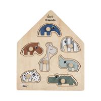 Done By Deer houten noppenpuzzel hertenvriendjes, 7st. - thumbnail