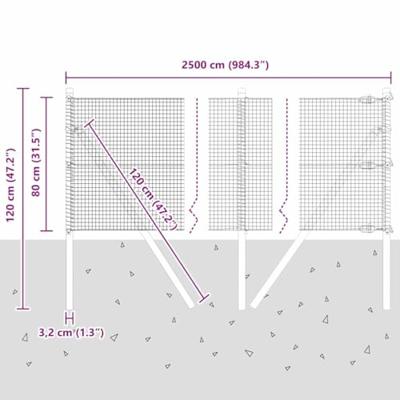 VidaXL Afrasteringspaal grijs 25 x 0,8 m (16 x 16 mm heknet) VidaXL Afrasteringspaal grijs 25 x 0,8 m (16 x 16 mm heknet)