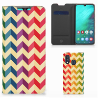 Samsung Galaxy A40 | Hoesje met Magneet | Zigzag Multi Color - thumbnail
