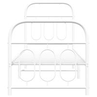 Bedframe met hoofd- en voeteneinde metaal wit 75x190 cm - thumbnail
