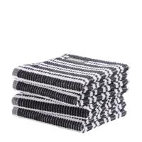 DDDDD vaatdoek Basic Clean - 30x30cm - Zwart gestreept - 4 stuks - thumbnail