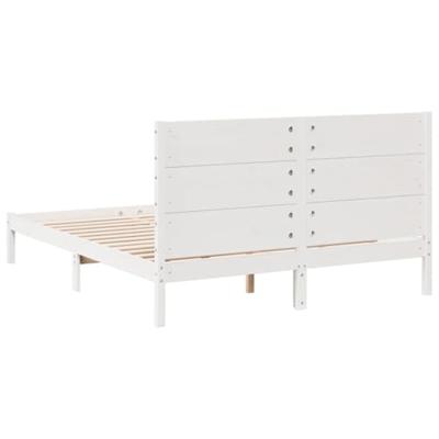 Bedframe extra lang zonder matras massief hout wit 140x210 cm