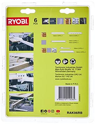 Ryobi RAK06RB | 6-delig Reciprozaagbladen - 5132002547 - 5132002547