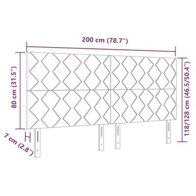 LED Hoofdbord - Zwart met Diamantblok Ontwerp - 200 cm - Fluweel