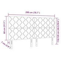 LED Hoofdbord - Zwart met Diamantblok Ontwerp - 200 cm - Fluweel - thumbnail