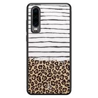 Huawei P30 glazen hardcase - Leopard lines - thumbnail