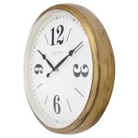 NeXtime NE-3290GO Landelijke Wandklok - 39cm - Stille Klok - Wit/ Goud- "Classic" - thumbnail
