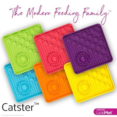 LickiMat Catster kattenvoermat - kattenvoeder met microschaal voor extra hydratatie - perfect voor voedsel, lekkernijen, yoghurt en angstverlichting voor katten - leuk alternatief voor Slow Feeder Cat
