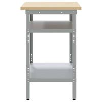 VidaXL Werktafel met plank grijs 100 x 55 x 85 cm gepoedercoat staal - thumbnail