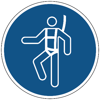 Individueel veiligheidsharnas verplicht gebods- Ø 150 mm - Sticker