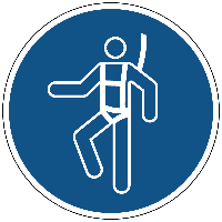 Individueel veiligheidsharnas verplicht gebods- Ø 150 mm - Sticker - thumbnail