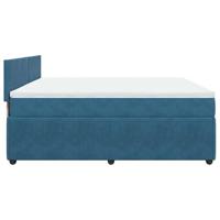 Boxspring met matras fluweel blauw 180x200 cm - thumbnail