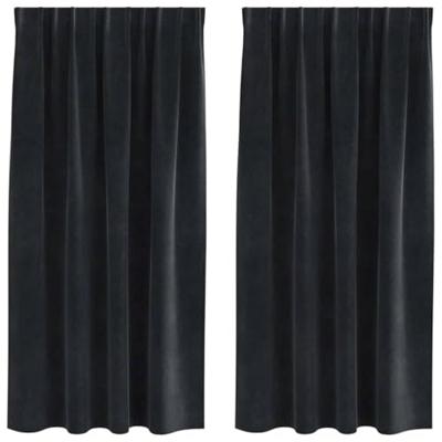 VidaXL Verduisterende gordijnen 2 pcs zwart 140 x 175 cm fluweel
