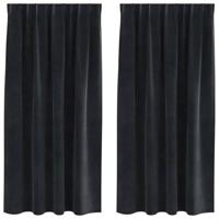 VidaXL Verduisterende gordijnen 2 pcs zwart 140 x 175 cm fluweel - thumbnail