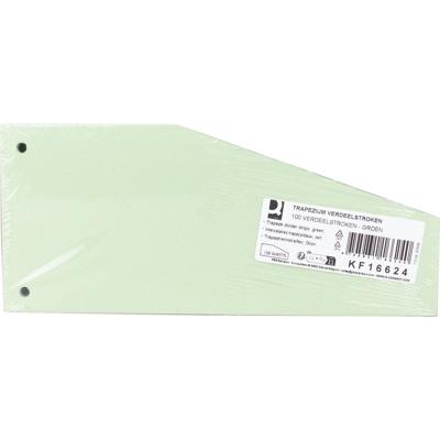 Q-CONNECT trapezium verdeelstroken, pak van 100 stuks, groen