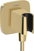 Hansgrohe FixFit Q muuraansluitbocht met handdouchehouder, Polished Gold Optic - thumbnail