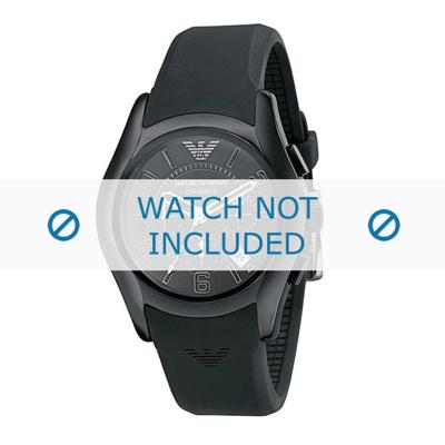 Armani horlogeband AR1430 Rubber Zwart 22mm