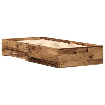 Bedframe met lades met lade Oud hout 90 x 190 cm Bewerkt hout
