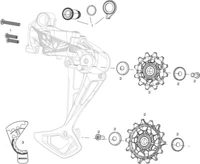 SRAM achterderailleur "sx eagle" rear derail. sx eagle 12sp black SRAM achterderailleur "sx eagle" rear derail. sx eagle 12sp black
