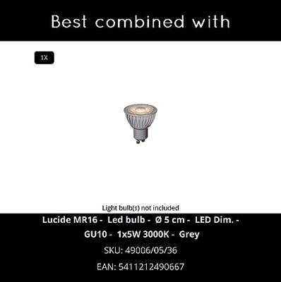 Lucide TUBE - Plafondspot - Ø 9,6 cm - 1xGU10 - Mat chroom