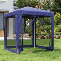 Partytent met 4 mesh zijwanden 2x2 m HDPE blauw - thumbnail