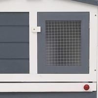 Konijnenhok voor buiten groot 204x45x85 cm hout grijs en wit - thumbnail