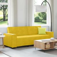 Driezitsbank 220x78x84 cm fluweel geel - thumbnail