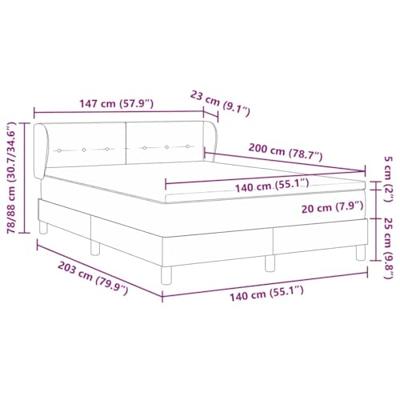 Boxspringbed met matras Lichtgrijs 140 x 200 cm Stof